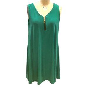 Ivy Lane Vintage Green V-Neck Sleeveless Stretch Pullover Sheath Dress Medium